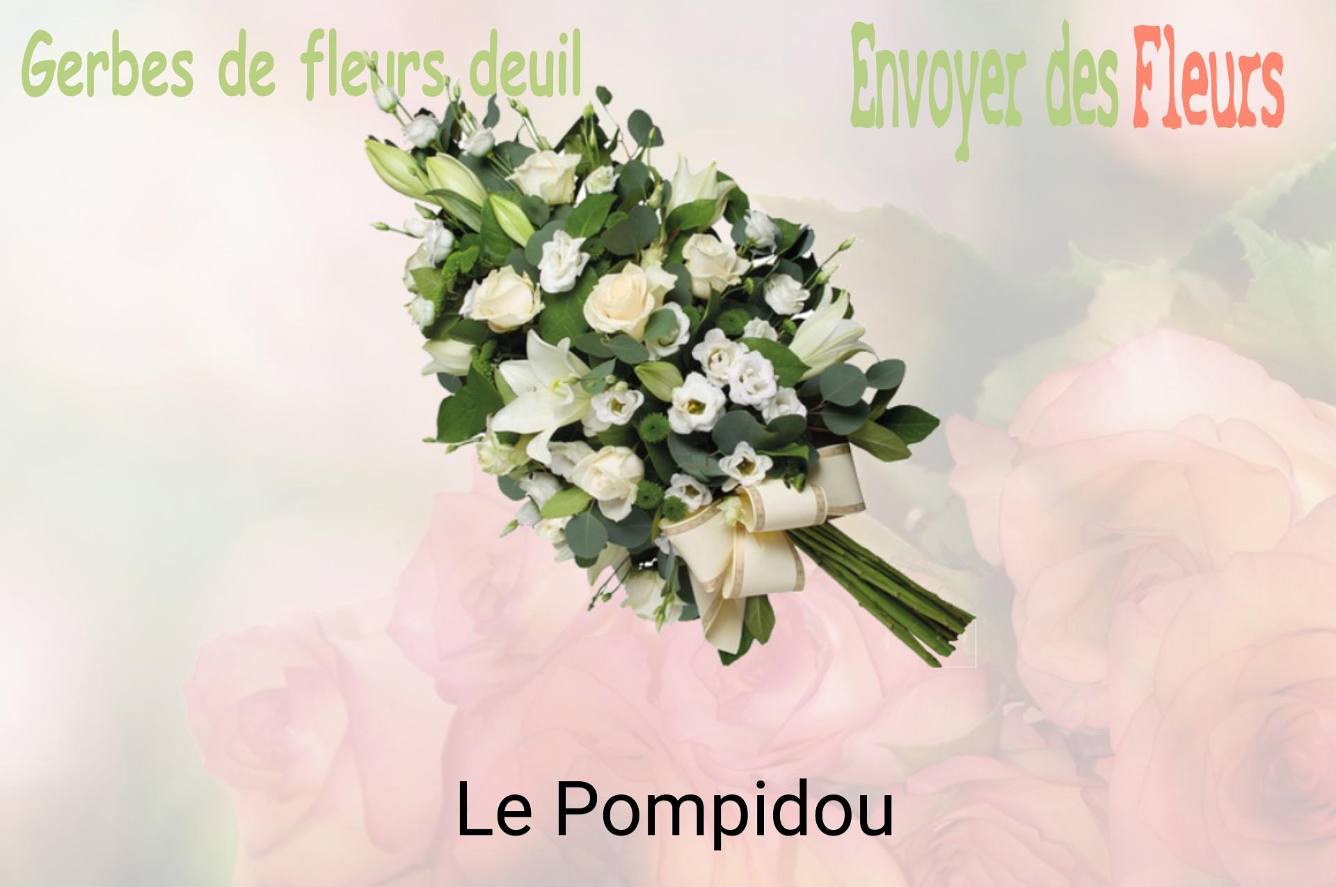Gerbe de fleurs de deuil livrée à Le Pompidou